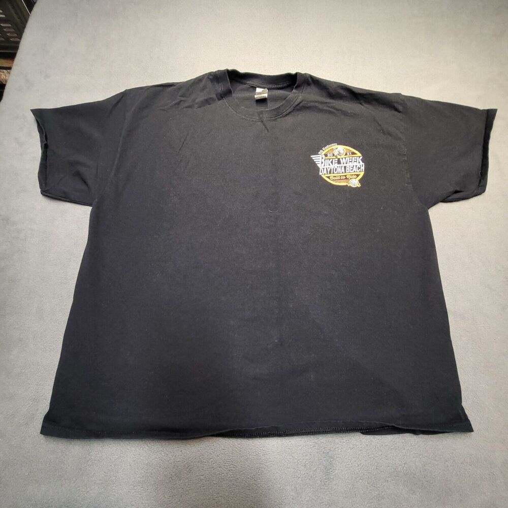 Daytona Beach Bike Week T Shirt Mens 2XL Black Short Sleeve Graphic Motorcycle